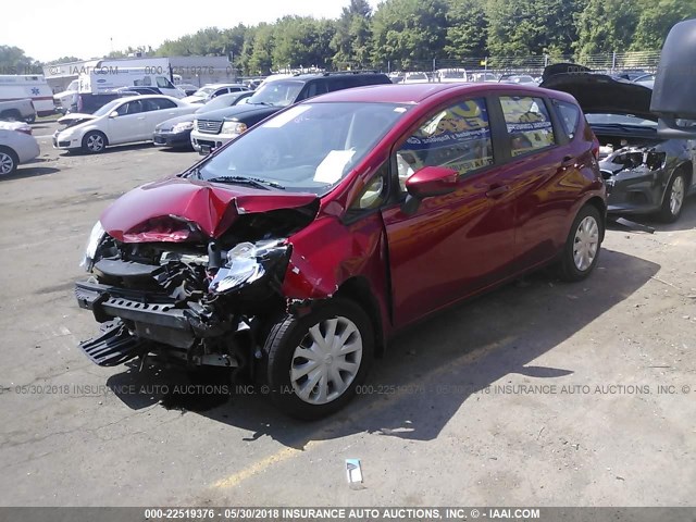 3N1CE2CP6FL426812 - 2015 NISSAN VERSA NOTE S/S PLUS/SV/SL/SR MAROON photo 2