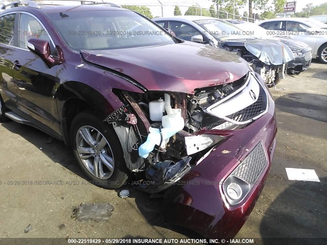 5J8TB4H54FL016936 - 2015 ACURA RDX TECHNOLOGY BURGUNDY photo 6