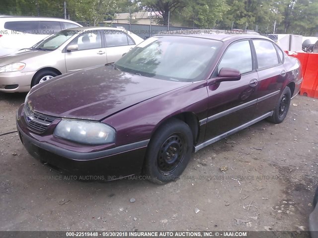 2G1WF52E549110545 - 2004 CHEVROLET IMPALA PURPLE photo 2