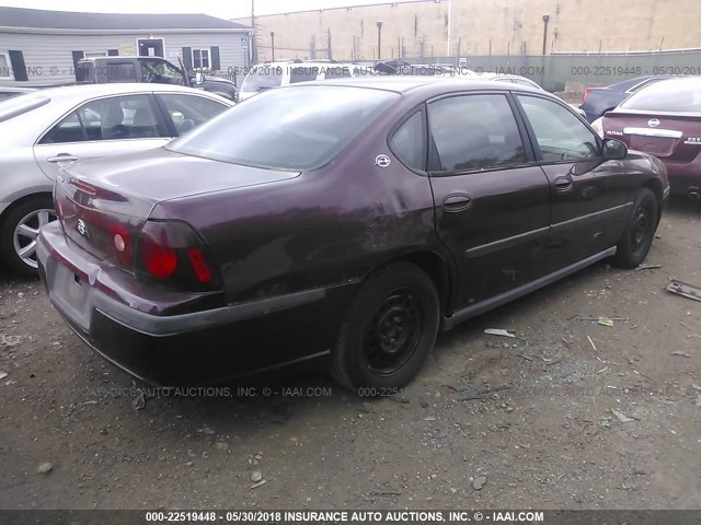 2G1WF52E549110545 - 2004 CHEVROLET IMPALA PURPLE photo 4