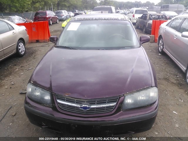 2G1WF52E549110545 - 2004 CHEVROLET IMPALA PURPLE photo 6