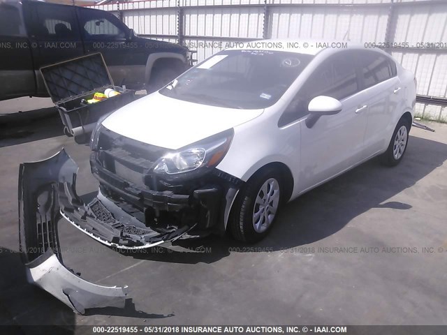 KNADN4A31D6244825 - 2013 KIA RIO EX/SX WHITE photo 2