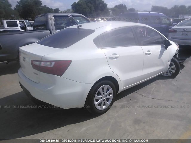 KNADN4A31D6244825 - 2013 KIA RIO EX/SX WHITE photo 4