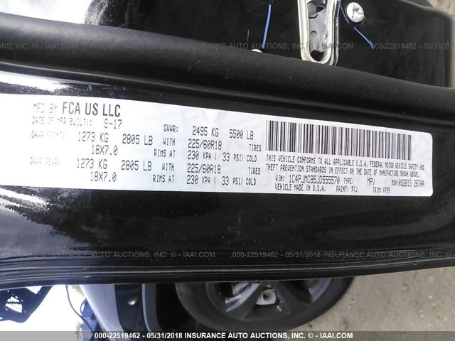 1C4PJMCB5JD555570 - 2018 JEEP CHEROKEE LATITUDE Czarny zdjęcie 9