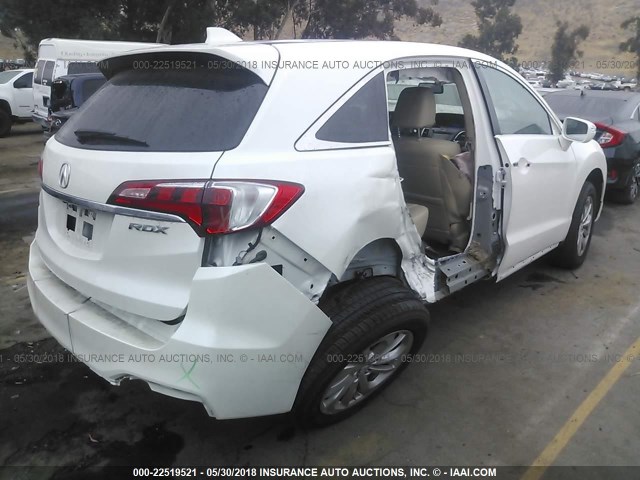 5J8TB3H57GL012018 - 2016 ACURA RDX TECHNOLOGY WHITE photo 4