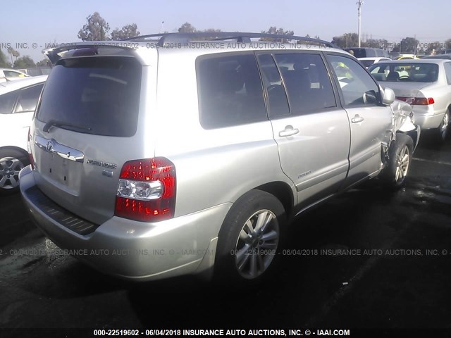 JTEDW21A560012362 - 2006 TOYOTA HIGHLANDER HYBRID SILVER photo 4