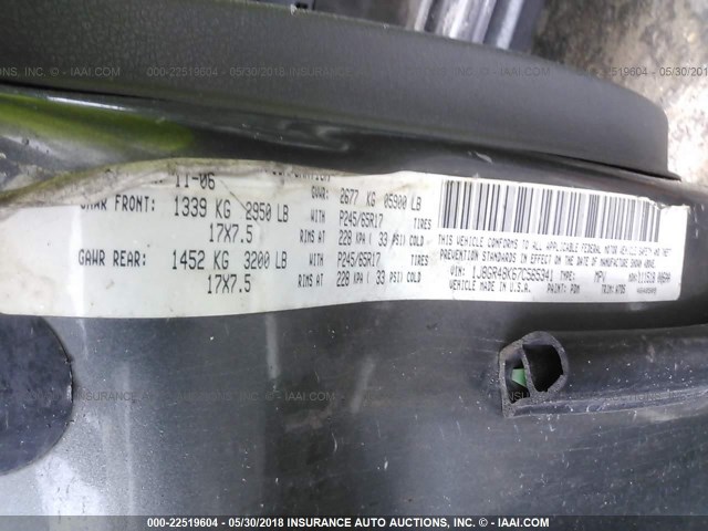 1J8GR48K67C565341 - 2007 JEEP GRAND CHEROKEE LAREDO/COLUMBIA/FREEDOM 灰色 照片 9