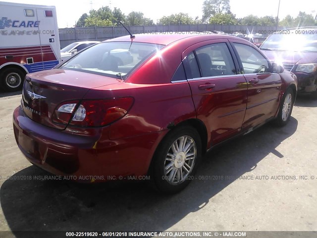 1C3LC56K97N533704 - 2007 CHRYSLER SEBRING TOURING RED photo 4