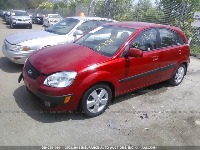 KNADE163676211248 - 2007 KIA RIO 5 SX RED photo 2