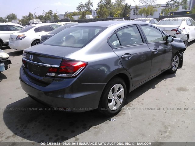 2HGFB2F51FH563860 - 2015 HONDA CIVIC LX GRAY photo 4