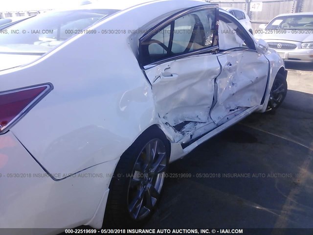 19UUA9F78DA001759 - 2013 ACURA TL ADVANCE WHITE photo 6