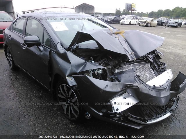 2HGFB2F92FH507106 - 2015 HONDA CIVIC EXL ნაცრისფერი ფოტო 1