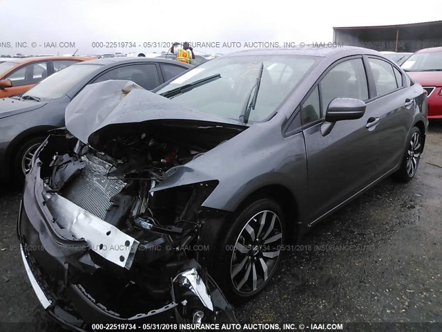 2HGFB2F92FH507106 - 2015 HONDA CIVIC EXL ნაცრისფერი ფოტო 2