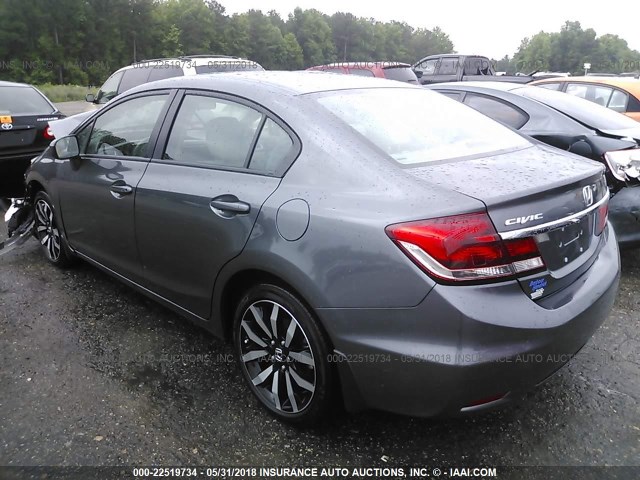 2HGFB2F92FH507106 - 2015 HONDA CIVIC EXL ნაცრისფერი ფოტო 3