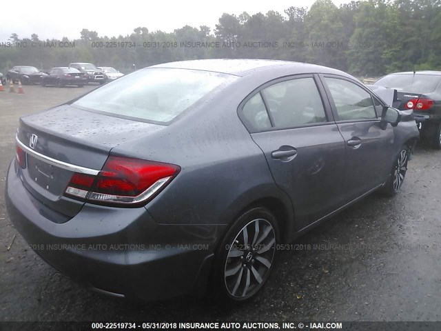 2HGFB2F92FH507106 - 2015 HONDA CIVIC EXL ნაცრისფერი ფოტო 4