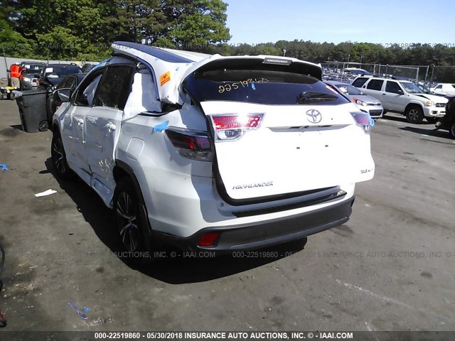 5TDJKRFH6GS317210 - 2016 TOYOTA HIGHLANDER XLE თეთრი ფოტო 3