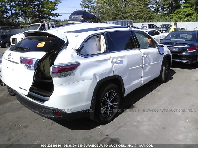 5TDJKRFH6GS317210 - 2016 TOYOTA HIGHLANDER XLE თეთრი ფოტო 4