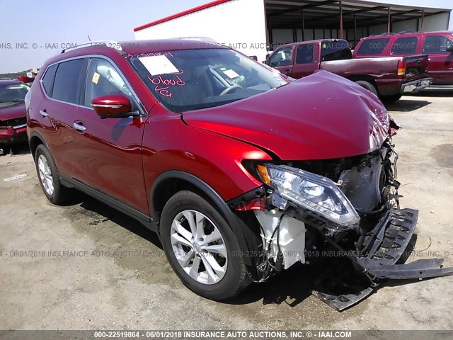 KNMAT2MT9FP582417 - 2015 NISSAN ROGUE S/SL/SV RED photo 1