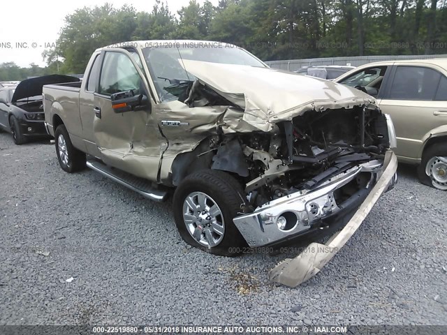 1FTFX1EF3CFB90354 - 2012 FORD F150 SUPER CAB BEIGE photo 1