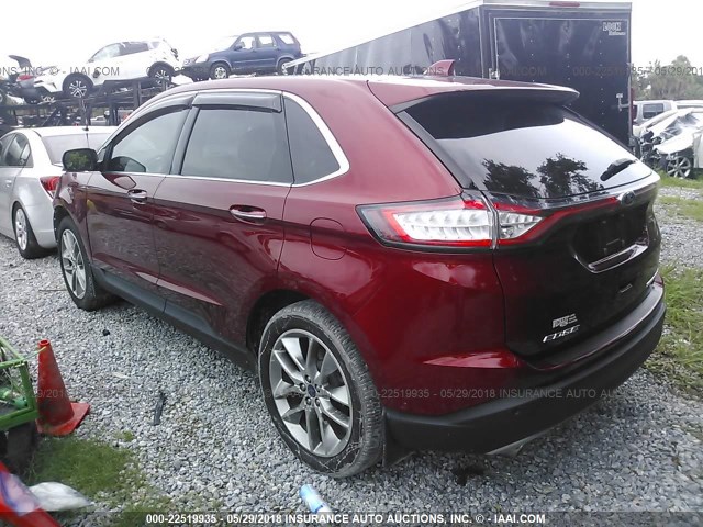 2FMPK3K82FBB19670 - 2015 FORD EDGE TITANIUM RED photo 3