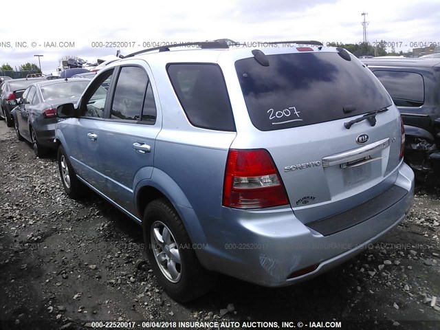 KNDJD735685773594 - 2008 KIA SORENTO EX/LX Light Blue photo 3