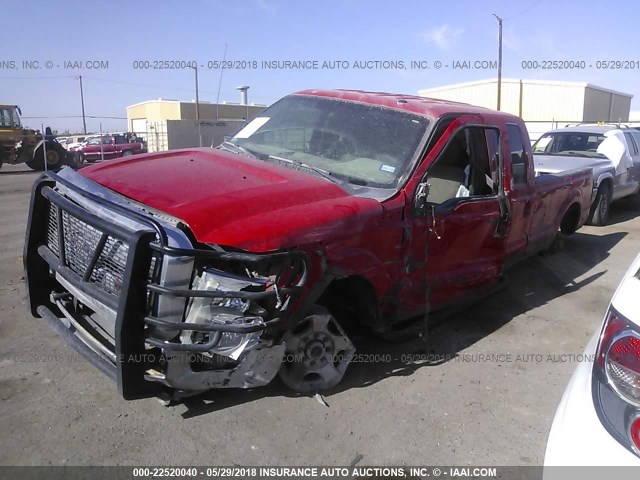1FT7W2BT2DEB72782 - 2013 FORD F250 SUPER DUTY RED photo 2