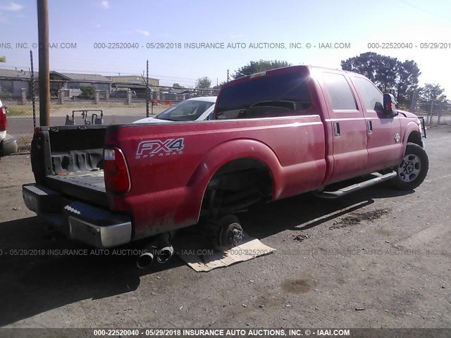 1FT7W2BT2DEB72782 - 2013 FORD F250 SUPER DUTY RED photo 4