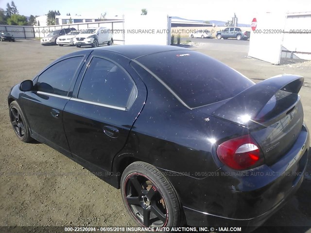 1B3ES66S05D237987 - 2005 DODGE NEON SRT-4 BLACK photo 3