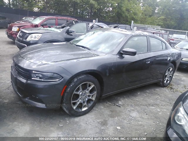 2C3CDXJG0FH875528 - 2015 DODGE CHARGER SXT GRAY photo 2