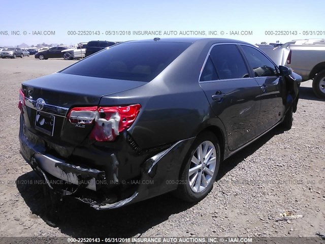 4T4BF1FK7DR336475 - 2013 TOYOTA CAMRY L/SE/LE/XLE GRAY photo 4