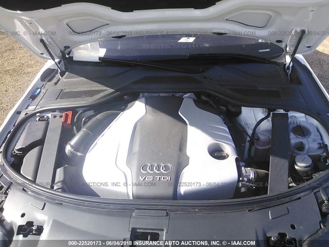 WAURMAFD2EN000536 - 2014 AUDI A8 L TDI/QUATTRO WHITE photo 10