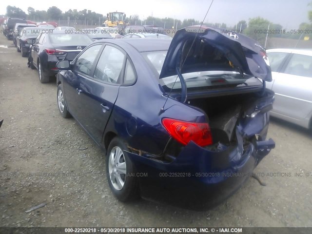 KMHDU46D97U043919 - 2007 HYUNDAI ELANTRA GLS/SE/LIMITED BLUE photo 3