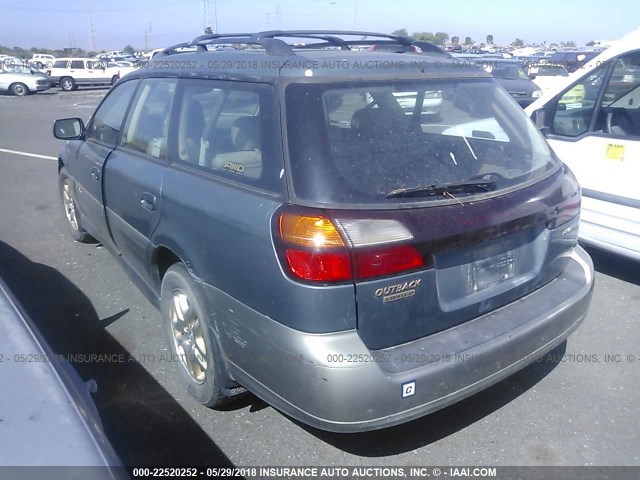 4S3BH686826602643 - 2002 SUBARU LEGACY OUTBACK LIMITED BLUE photo 3