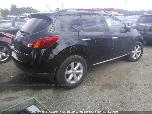 JN8AZ18W49W112758 - 2009 NISSAN MURANO S/SL/LE BLACK photo 4