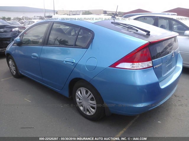 JHMZE2H50AS020516 - 2010 HONDA INSIGHT LX BLUE photo 3