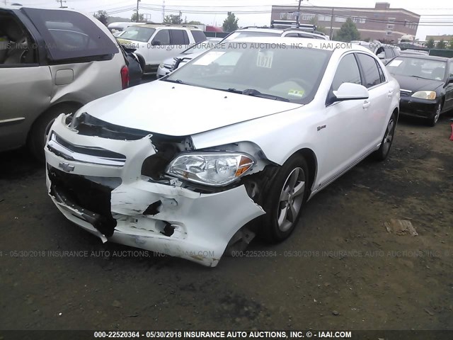 1G1ZF57549F195611 - 2009 CHEVROLET MALIBU HYBRID WHITE photo 2