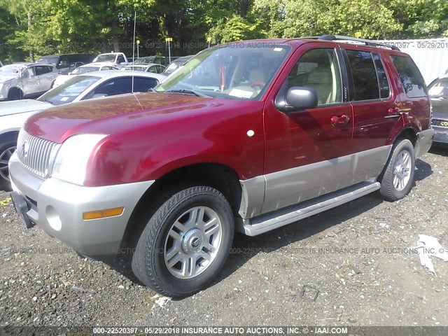 4M2DU86K33ZJ45105 - 2003 MERCURY MOUNTAINEER  BURGUNDY photo 2