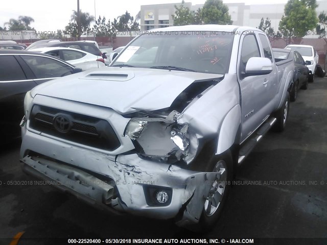 5TFTU4GN0DX049982 - 2013 TOYOTA TACOMA PRERUNNER ACCESS CAB SILVER photo 2