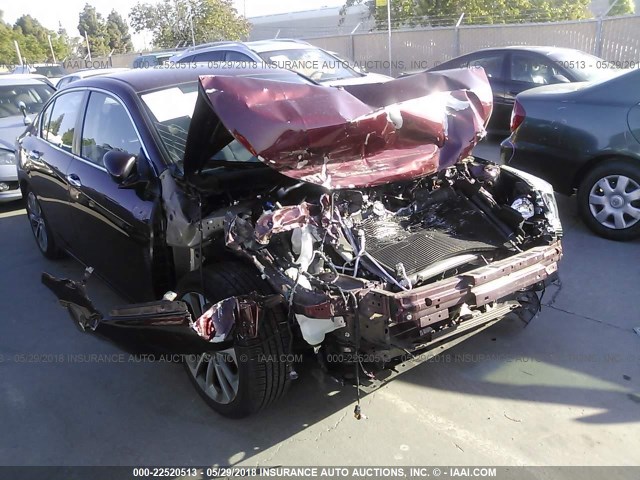 1HGCR2F54FA123595 - 2015 HONDA ACCORD SPORT BURGUNDY photo 1