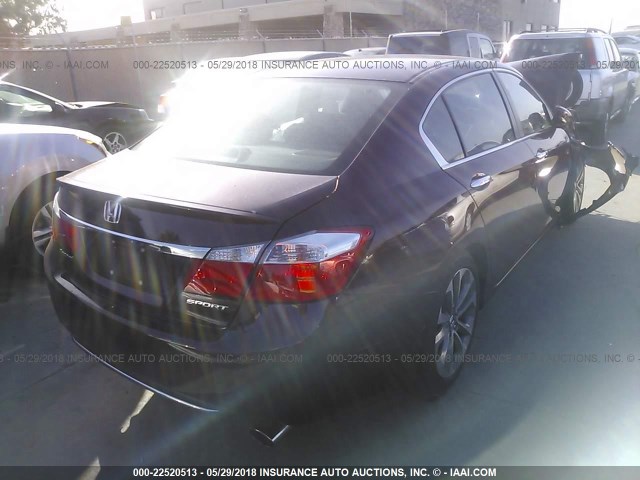 1HGCR2F54FA123595 - 2015 HONDA ACCORD SPORT BURGUNDY photo 4