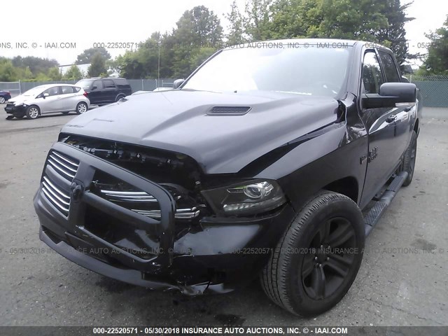 1C6RR7MT2GS299037 - 2016 RAM 1500 SPORT BLACK photo 2