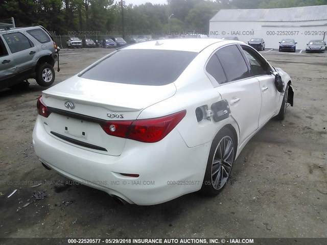 JN1BV7AR2EM685847 - 2014 INFINITI Q50 PREMIUM/SPORT WHITE photo 4