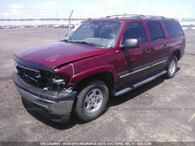 3GNEC16Z55G208541 - 2005 CHEVROLET SUBURBAN C1500 RED photo 2