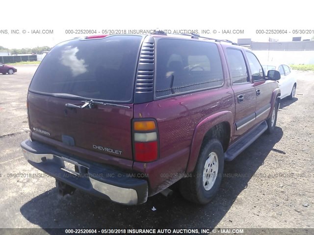 3GNEC16Z55G208541 - 2005 CHEVROLET SUBURBAN C1500 RED photo 4