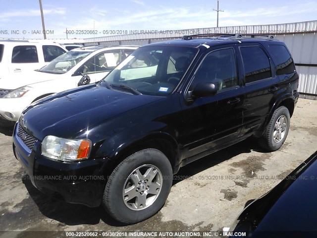 1FMCU04144KA31682 - 2004 FORD ESCAPE LIMITED BLACK photo 2