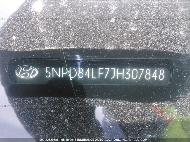 5NPD84LF7JH307848 - 2018 HYUNDAI ELANTRA SEL/VALUE/LIMITED BLACK photo 9