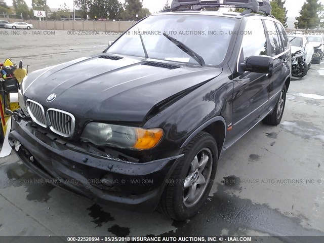 WBAFB33511LH26754 - 2001 BMW X5 4.4I BLACK photo 2