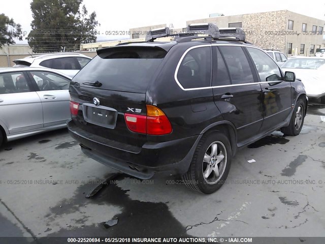 WBAFB33511LH26754 - 2001 BMW X5 4.4I BLACK photo 4