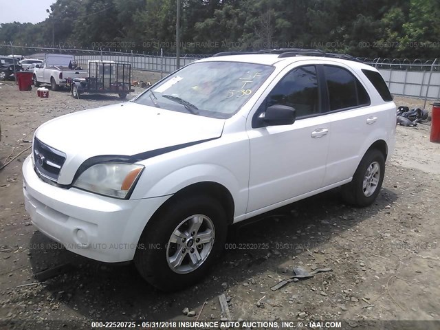 KNDJD733X45260437 - 2004 KIA SORENTO EX/LX WHITE photo 2