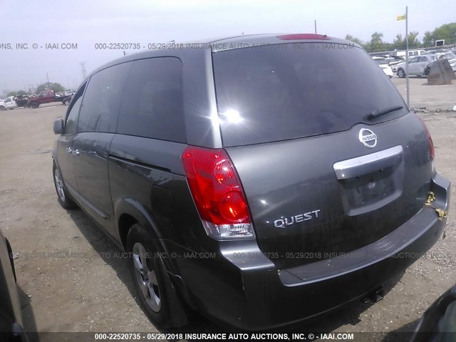 5N1BV28U88N115677 - 2008 NISSAN QUEST S/SE/SL GRAY photo 3